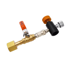 Adaptateur de remplissage de bouteille de CO2 pour station de remplissage Sodastream, vanne à boisseau W21.8/CGA320, outils pneumatiques en laiton OEM Noir + Or Zimakyfa - Product Image 1