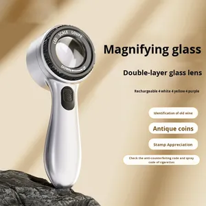 Lente d'<span class=keywords><strong>Ingrandimento</strong></span> 10x con Luce UV HD Alta Magnificazione con <span class=keywords><strong>Scala</strong></span> Ricaricabile Analizzatore della Pelle - Product Image 2