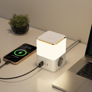 2026 Nightlight Socket Desk Lamp Socket 2 Outlets Power Strip Multi-Function European EU/Germany Touch <b>Switch</b> with <b>USB</b> - Product Image 4