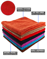 Chiffon de nettoyage de voiture en microfibre polyester et polyamide à séchage rapide, sans bords, avec logo personnalisé, serviettes de nettoyage en microfibre