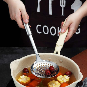 Đồ Dùng Nhà Bếp Đặt Thép Không Gỉ Tất Cả Các Kim Loại Đồ Dùng Nấu Ăn Đặt Chảo Thìa Lò Xo Skimmer Rãnh Thìa - Product Image 3