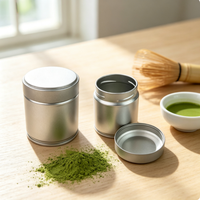 Boîtes en fer cylindriques de qualité alimentaire pour emballage de bougies, idéales pour la vente en gros de poudre de matcha