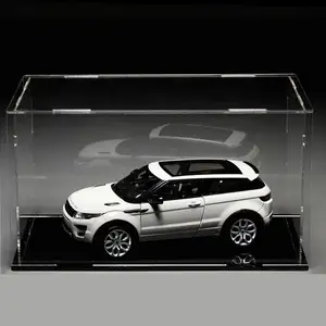 Acrylic Clear Display Show Case for 1/18 Diecast Model Toy Car Black Base Dustproof Model Figure Storage Box Premium Quality