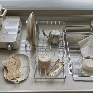 Modern Standing Type 304 Stainless Steel Kitchen Towel Storage <b>Rack</b> with Waterproof Non-folding Design for Draining - Product Image 1