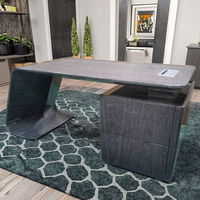 Mobilier minimaliste moderne pour bureau à domicile avec finition en bois personnalisable Bureau de PDG modulaire de petite taille pour PDG