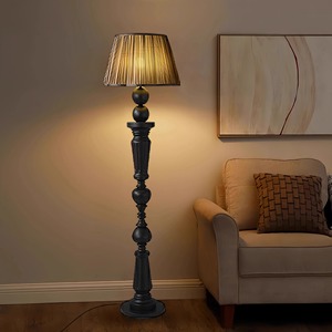 Floor Lamp Led <b>Light</b> <b>Black</b> Body Brown <b>Shade</b> Dimmable Full Spectrum For Living Room Bedroom Sofa Side Leisure Use - Product Image 3