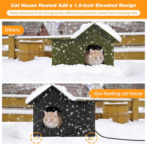 Casa para Gatos Grande, Moderna y Sostenible con Calefacción para Invierno, con Almohadilla Térmica para Mascotas, Material Oxford Elevado para Uso en Exteriores - Product Image 2