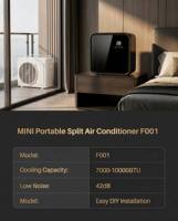 Mini climatiseur portable split - FA002-12KRH 12000 BTU Inverter WiFi Refroidissement Chauffage Hôtel Maison Canada 60Hz