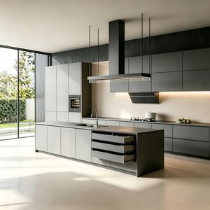 Tavolo da Pranzo Moderno di Lusso Unico in Pietra e Legno Integrato, Mobili Modulari Personalizzati, Armadietti da Cucina - Product Image 4