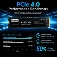 Disque SSD NVMe Lenovo LS800 40E M.2 PCIe Gen4x4 haute vitesse 5300 Mo/s 512 Go 1 To 2 To pour studio de production musicale et hôte DAW