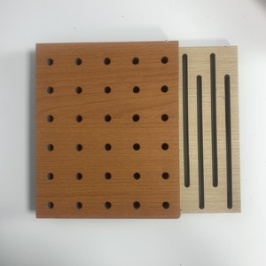 Panneaux acoustiques modernes en bois ignifuges et étanches à l'humidité avec finition en placage Céramique Classe aluminium Rainure perforée Isolation <span class=keywords><strong>phonique</strong></span> - Product Image 6