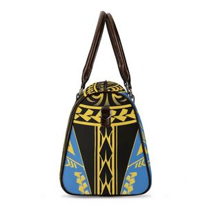 Ethic Tribal Men Bolsos <span class=keywords><strong>de</strong></span> cuero Duffel <span class=keywords><strong>de</strong></span> lujo Patrón <span class=keywords><strong>de</strong></span> tatuaje polinesio Bolsa <span class=keywords><strong>de</strong></span> viaje personalizada Weekender Bolsa <span class=keywords><strong>de</strong></span> lona impermeable <span class=keywords><strong>para</strong></span> gimnasio - Product Image 2