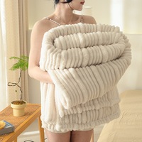 Manta de Invierno Personalizada Hesen para Cama Doble, Blanca, Cálida, de Felpa, para Dormitorio, Textil para el Hogar, Manta de Felpa Coral