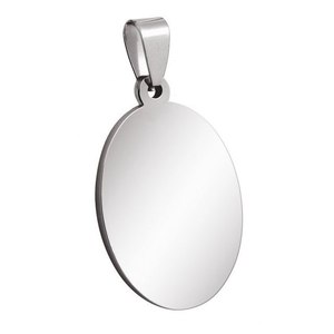 Colgante y Amuleto Ovalado Pequeño de Acero 19x28mm, Joyería Fina Exquisita - Product Image 1