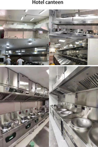 Hotte de cuisine professionnelle KELV 1,5 m avec filtre électrostatique et extracteur de fumée automatique pour restaurant - Product Image 2