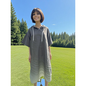 Accappatoio con Cappuccio in Microfibra, Poncho da Surf, Asciugamano da Spiaggia Assorbente e Antisabbia per Nuoto e Viaggi, Personalizzabile con Logo - Product Image 5