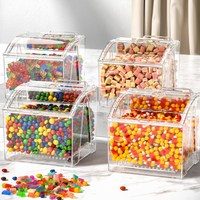 Distributeur de nourriture en vrac en plastique de vente chaude avec Scoop Candy Box Storage Bonbons Bin Biscuit Showcase