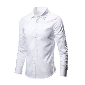 Camisa de Vestir de Manga Larga para Hombre, Cuello Camisero, Antiarrugas, Elástica, de Poliéster, con Logotipo Personalizado, Venta al por Mayor, Uniforme de Trabajo para Oficina - Product Image 3