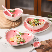 Ensemble de bols et de cuillères à fraises Lelyi, célèbres sur Internet, bol à salade, dessert, vaisselle de table