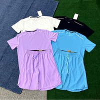 Ensemble T-shirt et short de sport rayé fin à séchage rapide pour homme – Idéal pour la randonnée, le trekking, le fitness, l'entraînement et le cyclisme en extérieur – Respirant