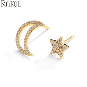 Boucles d'oreilles de poche Lacole EP2648 Design Lune et Étoile 2024 Prêtes à l'emploi Charme en Zircon Bijoux pour Femmes Accessoires - Product Image 3