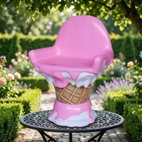 Chaise en fibre de verre étanche personnalisée pour la décoration de fêtes et festivals, couleur personnalisée rose menthe, design crème glacée