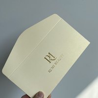 Cartes de remerciement personnalisées en papier d'art avec estampage à chaud, cartes de vœux pliables, lettres d'invitation, enveloppes pour la maison