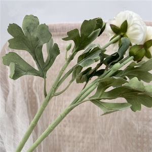 LUYI - Ranúnculos Artificiales de Lujo con Tacto Realista de 50 cm (19.5 Pulgadas), Tallos de Flores de Ranúnculo Blancas de Seda para Bodas - Product Image 6