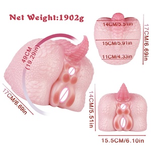 GEEBA Masturbateur masculin réaliste en forme de fesses d'animal, stimulateur de pénis en silicone souple, jouet sexuel anal pour homme, pour l'entraînement du pénis - Product Image 4