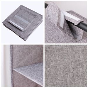 Nhân Tạo Cotton Linen Đồ Lặt Vặt Lưu Trữ Túi <span class=keywords><strong>3</strong></span>/4/5 Hai Lớp Đóng Mở Treo Lưu Trữ Kệ Treo Tủ Quần Áo Tổ Chức - Product Image 4