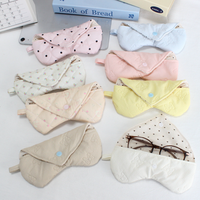 Étui à lunettes portable en tissu matelassé, motif floral mignon, avec bouton-pression, pour femmes et enfants, protection pour lunettes