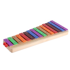 Glockenspiel Xylophone en métal et bois, 15 tons colorés, instrument de percussion pour enfants, jouet musical d'éveil, vente en gros - Product Image 1