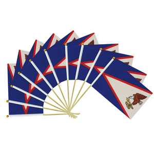 2026 Usine Offre Spéciale American Samoa Poteau en bois Drapeau ondulé à la main pour les <span class=keywords><strong>vacances</strong></span> générales - Product Image 2