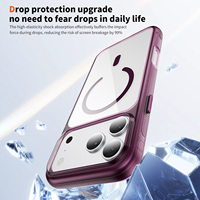 Étui magnétique pour iPhone 18 Pro Max, transparent, avec texture antidérapante, cadre en TPU+PC, coque de protection antichoc pour iPhone 18 17 16 15 14