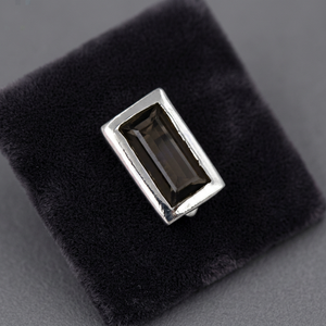 Handmade Boho <b>Statement</b> <b>Ring</b> for Women Daily Wear <b>Silver</b> <b>Ring</b> with Smoky Quartz Stone Cut Topaz and Pearl Platinum Material - Product Image 1