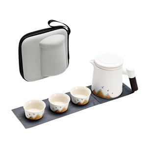 Beifu Travel Tea <b>Set</b> Ceramic <b>Teapot</b> With Infuser Portable Cup <b>Set</b> For Outdoor Use Gift Packaging - Product Image 5