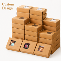 Caja de Papel Kraft Imprimible con Ventana, Caja Plegable para Panadería con Ventana Transparente Visible