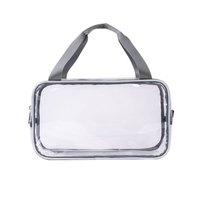 Sac de voyage pliable imperméable à fermeture éclair, grande capacité, en PVC transparent, durable et réutilisable pour le maquillage