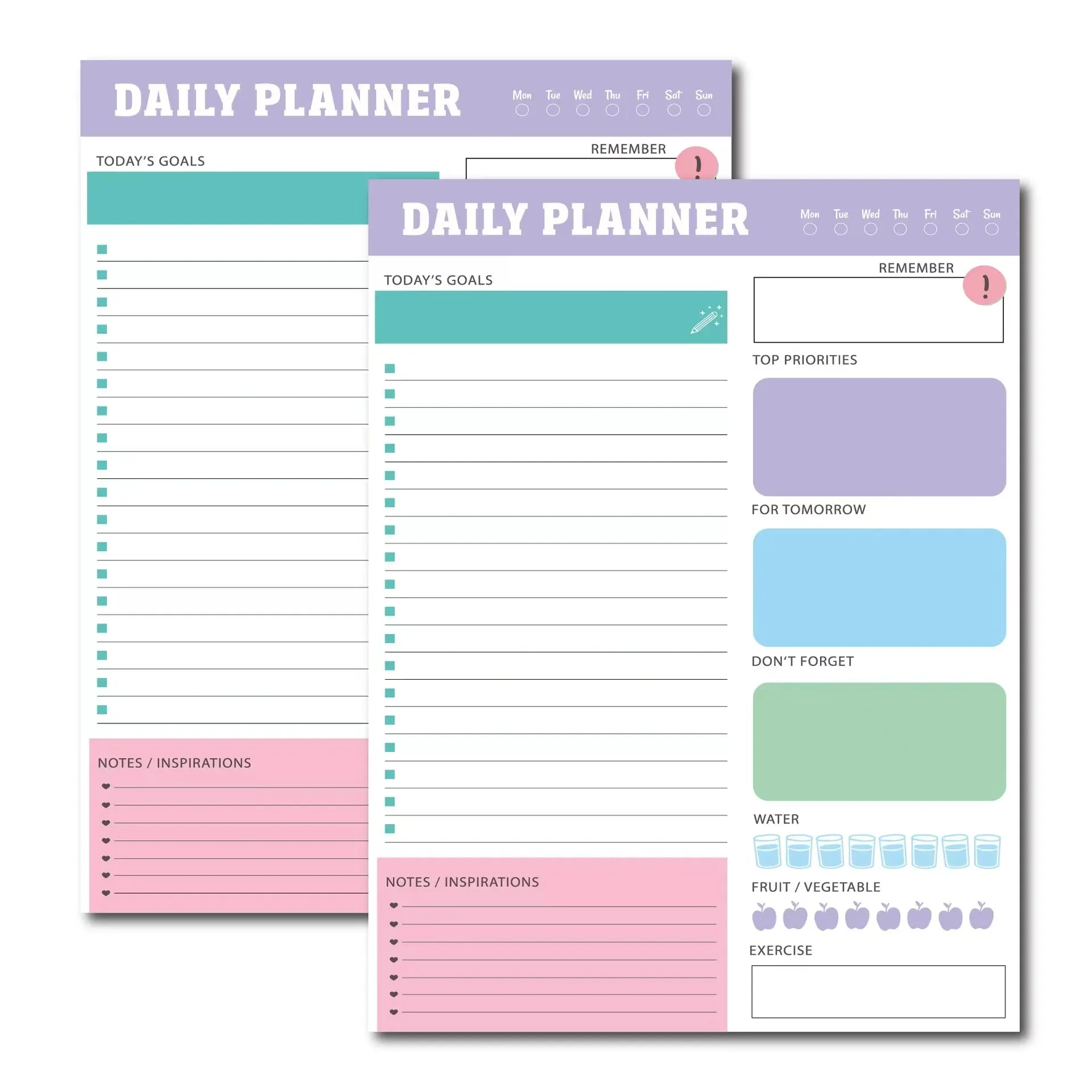 Venta caliente Riptable Daily Planner Horario Planificador de gestión del tiempo Lista de tareas Bloc de notas