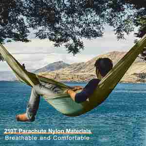 Wholesale Custom Logo Outdoor Portable Parachute Folding <b>Hammock</b> Swing Nylon Camping Mesh <b>Hammock</b> with Mosquito Net - Product Image 2