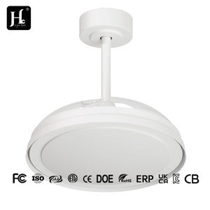 Ventilateur de plafond rétractable avec éclairage LED pour salon et chambre, décoration minimaliste moderne - Product Image 3