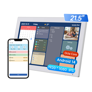 Cadre photo intelligent Full HD tactile de 21,5 pouces en plastique avec WiFi, horloge, lecture vidéo (MP4/AVI), MP3 et calendrier - Product Image 1