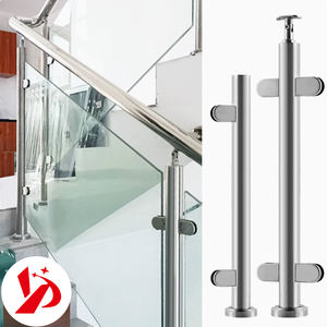 Paslanmaz çelik küpeşte kare tüp veya temperli cam ile yuvarlak çit direği korkuluk ile cam korkuluk sonrası - Product Image 5