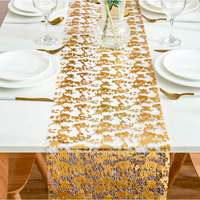 Napperons en dentelle dorée, Chemins de table jetables pour mariages et fêtes, Assiettes de présentation décoratives ajourées en maille