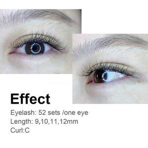 Extensions de cils préfabriquées en vrac Super Soft 14D Premium Matériau PBT coréen foncé Boucles cohérentes Cils en éventail de haute qualité - Product Image 6