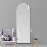 Plaques de miroir en plastique souple tendance, personnalisables en taille, marron, noir, gris, avec source lumineuse LED moderne, pour décoration murale sécurisée