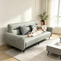 Canapé-lit multifonctionnel moderne trois places en cuir motif patte de chat avec rangement, idéal pour appartements et hôtels - Vente chaude