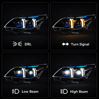 Feux avant à LED pour BMW E60 Série 5 (2003-2010) avec lentille de projecteur, feux de jour et clignotants dynamiques – Kit de modernisation des phares
