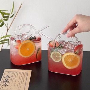 Sac à main créatif en verre, sac à boisson en forme <span class=keywords><strong>de</strong></span> sac à main, <span class=keywords><strong>vase</strong></span> en forme <span class=keywords><strong>de</strong></span> sac à main, verre à boire pour jus et vin, ensemble <span class=keywords><strong>de</strong></span> verres à cocktail aux fruits - Product Image 5