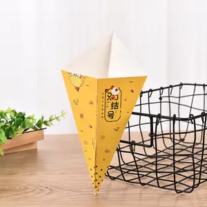 खाद्य-सुरक्षित क्राफ्ट कागज शंकु फ्राइज़ चिकन सोने की डली आलू चिप में बनाया के साथ कागज शंकु-मसाला सूई जेब